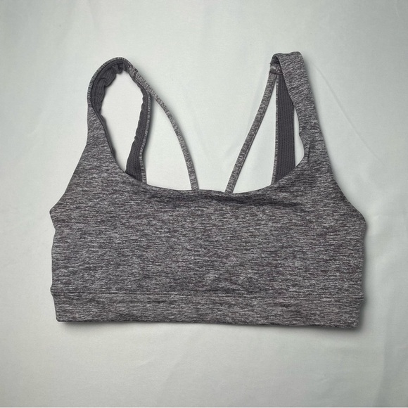 Athleta Exhale Sports Bra in SoftLuxe Pullover Open Back Gray, Size S - Picture 4 of 10